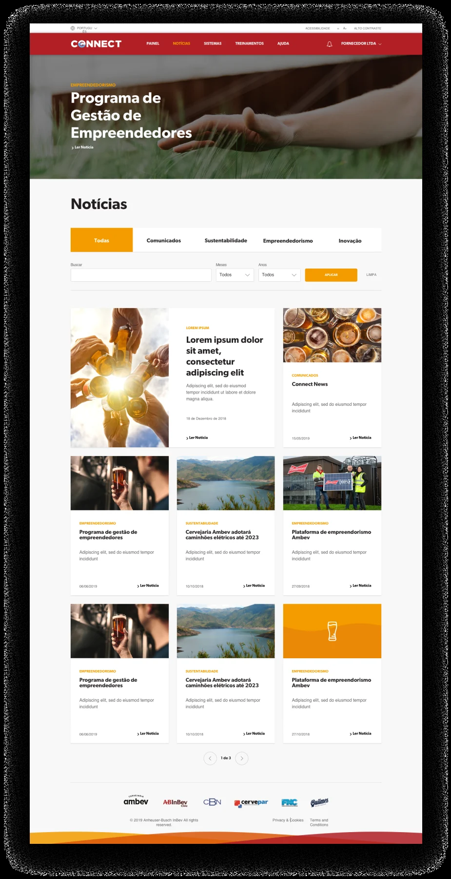 A content and news page within the redesigned Connect.