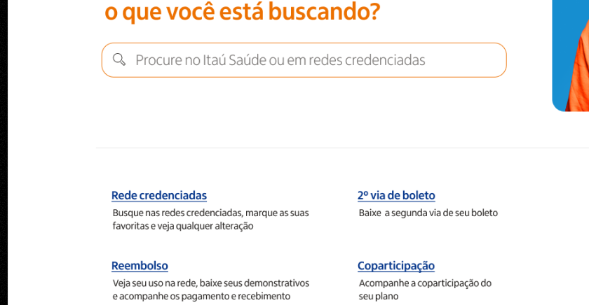 Close-up of the redesigned page: a search field above two columns of primary actions styled as underlined blue hyperlinks.